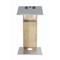 Urbann Lutrin K2 sans roulettes - aluminium et bois - naturel-Autoportant, discours