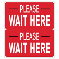 Eddie's Hang-Up Display Ltd. Please Wait Here Floor Decal, Vinyl, 12" x 6", English-Social Distancing - Please Wait Here