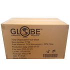 Globe Commercial 3-Ply ASTM Level 2 Non-Medical Disposable Face Masks - Blue - 2000 Pack-Hypoallergenic