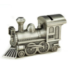 Elegance Pewter Plated Train Bank-Features antique style pewter finish
