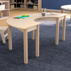 Flash Furniture - Table d'activites demi-lune Bright Beginnings de qualite commerciale en bois pour salle de classe prescolaire-La finition hêtre brillant s'adapte à tous les decors