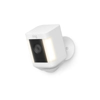 Ring Spotlight Camera Plus Battery With Colour Night Vision & Security Siren (2022 Release) - White-1080p HD Video, Live View, Colour Night Vision