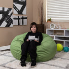 Flash Furniture Oversized Solid Green Bean Bag Chair-Machine Washable Removable Slip Cover