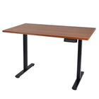Ezywork 48"Electric Height Adjustable Standing Desk - Black Frame/Dark Walnut Table Top-Whole piece table top 1" thick