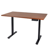 Ezywork 48"Electric Height Adjustable Standing Desk - Black Frame/Dark Walnut Table Top-Whole piece table top 1" thick