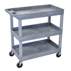 Luxor (EC111-G) 32" x 18" Tub Cart, Three Shelves, Gray-Gray