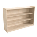 Flash Furniture Bright Beginnings Commercial Grade Extra Wide 3 Shelf Wooden Classroom Open Storage, Safe, Kid Friendly -Natural-Holds up to 100 LBS. Static Weight Capacity