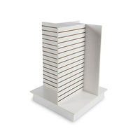 Can-Bramar Econoline 4 Way Slatwall Merchandiser, 36" x 36" x 54", White-Dimensions: 36" x 36" x 54"
