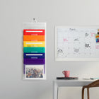U Brands 6-Pocket Cascading Wall Organizer - Primary Colours-Clear front pockets for individual customization