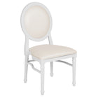 Flash Furniture - Chaise King Louis de la série HERCULES à dossier et siège en vinyle blanc et cadre blanc-Dossier rond rembourré en vinyle