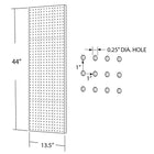 Azar Displays 44" x 13.5" Pegboard 1-Sided Wall Panel, Solid Almond, 2 Pack-1-sided