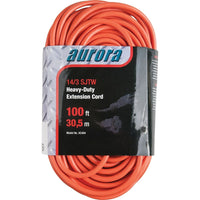 Aurora Tools Outdoor Vinyl Extension Cords, Heavy-Duty, 100'-Designed for industrial and contractor use