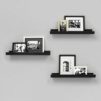 nexxt FN00298-3INT 3 Edge 23" x 4" Picture Frame Ledge, Black-Measurement and weight capacity: floating shelf measures 23"L x 4"W x 2"H. significant length means you have nearly 2 feet of the beautiful display, creating maximum storage space. the wall shelf holds up to 8 pounds which allows you to place items with a little more weight on each shelf