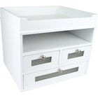 Victor Tour de rangement de bureau en bois, blanc pur (W5500)-Fente ouverte pour le matériel de référence souvent utilisé