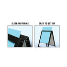Azar A-Board Sign, Black, 24" x 36" (300241)-Black Metal Frame Chalk Board