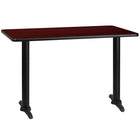 Flash Furniture – Table en stratifié acajou de 30 x 48 po avec 2 bases de 5 x 22 po (XUMA3048T0522)-Table d'hospitalité