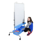 Luxor (L330) Classroom Chart Stand with Storage Bins-Four casters, two with locking brakes