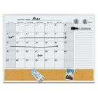 Quartet Slim Aluminum Frame Dry-Erase Combo Calendar - 17" x 23"'-Steel whiteboard/cork bulletin board, ideal for placement in occasional use in small or home offices