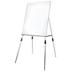 Flipside Dry Erase Easel with Adjustable Legs, 46" x 5" x 29.5"-Steel tubing legs feature anti-skid tips and are height adjustable for use on the floor or table top.