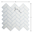 CTG Brands Herringbone Wall Tile, 10" x 10", White, 6 Pack-Easy DIY: simply peel off the backing and stick the self-adhesive backsplash tiles onto the desired spot without extra glue, no grout, no mess and no special tools or experience required