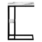 Monarch Specialties - 3675 Table D'Appoint - 25 po H/Marbre Blanc/Metal Noir-Dimensions du produit: 18,25 pouces L x 10,25 pouces P x 25,25 pouces H