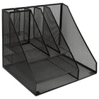 Staples Metal Mesh Giant Desk Organizer - 8 Slots - Black-Features 8 organizational slots including shelves, pencil cups, file holders, and open drawers 
