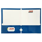 JAM Paper Laminated Glossy 2 Pocket 3 Hole Punch School Presentation Folders, Assorted Colours, 6 Pack-6/pack