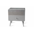 Koble Ralph Retro-Style Smart Side Table with Qi Wireless Charging - White-Deep Drawer Storage