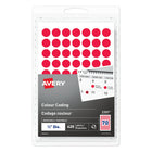 Avery Removable Colour Coding Labels - 1/2" - Red - 420 Pack-Colourful labels to easily identify items