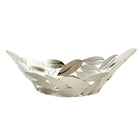 Elegance Oval Leaves Basket, 15-3/4"" x 6-3/4" Stainless Steel-Dimensions: 15.5-inch diameter