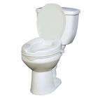 Drive Medical Raised Toilet Seat with Lock and Lid, Height 4"-14. 00"L x 16. 00"W x 4. 00"H
