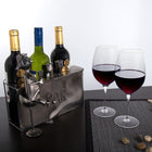 Truu Design Bar Natural Finish Iron Wine Holder, 12 x 10 inches, Silver-Comes in a black gift box, makes a perfect themed gift