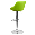 Flash Furniture – Tabouret de bar ajustable à siège baquet en vinyle vert et à pied chromé (CH82028AGRN)-Siège baquet à dossier mi-hauteur