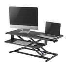 TygerClaw 25.75"W Gas Spring Sit-Stand Desk - Black-Non-skid silicone pads to protect work surface from scratches or scuffs