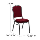 Flash Furniture HERCULES Series Crown Back Stacking Banquet Chair with Silver Vein Frame - Burgundy-2.5'' Thick Seat Cushion