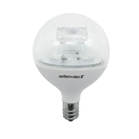 Northern Stars 80091 LED Light Bulb, G16.5 5W, E12/E26, Dimmable, Clear, White, 2 Pack-LED G16.5 5W Clear, Warm white (Soft white)