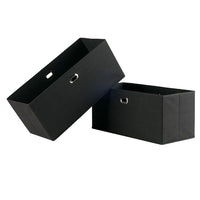 Winsome - Paniers pliants Torino en tissu, noir, paq./2 (22222)-Ensemble de paniers pliants