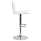 Flash Furniture – Tabouret de bar contemporain et ajustable en vinyle matelassé blanc et à pied chromé (CH112080WH)-Rembourrage en vinyle blanc