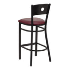 Flash Furniture HERCULES Series Black Circle Back Metal Restaurant Barstool - Burgundy Vinyl Seat - 2 Pack-2.5" Thick Foam Padded Seat