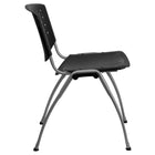 Flash Furniture HERCULES Series 880 lb. Capacity Black Plastic Stack Chair with Titanium Frame-Stacks up to 25 Chairs High