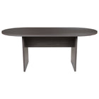 Flash Furniture 6 Foot (72 inch) Oval Conference Table - Rustic Grey-Commercial Meeting Table