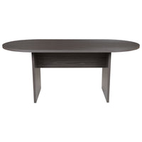 Flash Furniture 6 Foot (72 inch) Oval Conference Table - Rustic Grey-Commercial Meeting Table