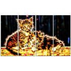Designart Vivid Kittens Canvas Art Print, 5 Panels, (PT2352-271)-Print
