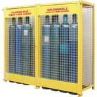 Kleton Gas Cylinder Cabinets, 20 Cylinder Capacity, 88" W x 30" D x 74" H, Yellow-Colour: Yellow