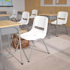 Flash Furniture HERCULES Series Ergonomic Shell Stack Chair with Grey Frame - White-Limited Lifetime Warranty on Frame