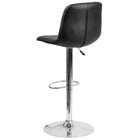 Flash Furniture Contemporary Vinyl Adjustable Height Barstool with Embellished Stitch Design and Chrome Base - Black - 2 Pack-Stylish Line Stitching