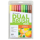 Tombow Dual Brush Pens - Citrus Palette - 10 Pack-High-quality, Resilient Flexible Brush Tip & Firm Fine Tip Marking pen.