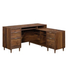 Sauder 59"W Clifford Place L-Desk - Grand Walnut-Slide-out keyboard/mouse shelf with metal runners and safety stops to keep you and your family safe
