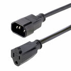 StarTech 18 AWG Power Extension Cord - 3ft - Black-18AWG AC power extension cable with IEC 60320 C14 to NEMA 5-15R connectors is suitable for workstations/home offices