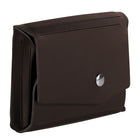 JAM Paper Leather Business Card Case, Angular Flap, Dark Brown, 5 Pack (2233317458g)-Material: Italian leather